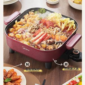 Olla eléctrica Midea de 6.5L cuadrada multifuncional con tapa para freír, saltear y cocinar. - Product Image 2