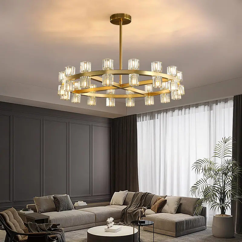 Moderne Licht Luxe Atmosferische Crystal Kroonluchter Geschikt Voor Hotel Slaapkamer En Woonkamer