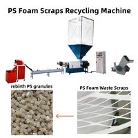 Machine de recyclage entièrement automatique de déchets de plastique en mousse PS, fabriquée en Chine, contrôlée par PLC, capacité de 100 kg par heure