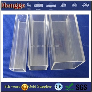 Sample Will Be Sent Extruded Clear <b>Plastic</b> Square <b>Tube</b> Anti-UV No Smell ROHS Certified Customizable Length Heng Ge HG-047 - Product Image 3