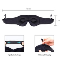 Masque oculaire 3D sans fil Bluetooth 60 avec musique, stéréo binaural, tissu respirant, protection oculaire et occultation pour le sommeil – Nouveau