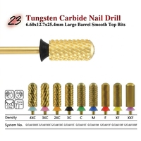 Forets à ongles en carbure de tungstène à coupe croisée, à tête lisse et forme tonneau large, pour salons de manucure et usage domestique, pour nettoyer les cuticules et les pointes d'ongles en acrylique