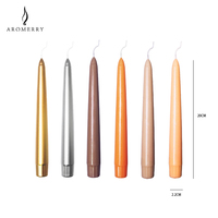 Bougies en cire de paraffine marron clair de 20 cm en gros - Sans fumée, non parfumées pour Noël, mariages, fêtes et décoration intérieure