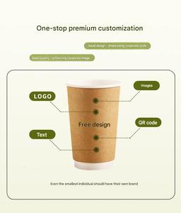 Vasos de Papel Desechables para Bebidas Calientes de 8oz y 12oz, de Pared Simple o Doble, con Tapas, Impresos con Logotipo Personalizado de Fábrica - Product Image 6
