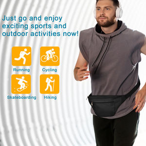 Sac de ceinture décontracté pour femmes, pochette de téléphone de voyage Oxford sac <span class=keywords><strong>banane</strong></span> noir pour hommes - Product Image 5