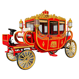 Calèches royales rouges de luxe à quatre roues à vendre / Calèche royale Victoria à chevaux à vendre - Product Image 6