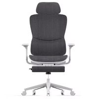 Chaise de bureau ergonomique de luxe moderne à dossier haut, pivotante, en métal durable, avec base à cinq étoiles, réglable en hauteur et coussin en maille