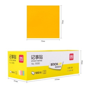 Deli <b>Sticky</b> <b>Notes</b> 9085 Square Paper 100 Sheets Self-adhesive Multi-color Fluorescent Memo Pad - Product Image 3