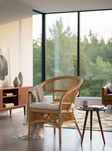 Silla Fabiano Moderna de Ocio con Bambú y Ratán/Mimbre, Diseñada para Comodidad y Estilo, para Dormitorio y Uso en Hoteles - Product Image 6