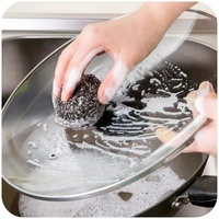 Boules de nettoyage pour ustensiles robustes, vente en gros, fil de fer, laine pour le lavage en cuisine
