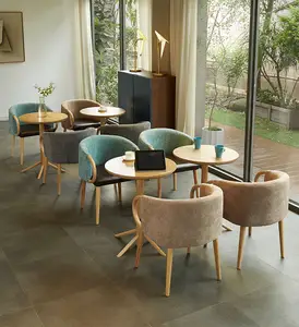 北欧清新风格餐厅椅子木制沙发布艺咖啡厅餐厅家具