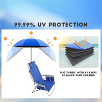 Parasol de plage à fixation par pince, marque privée, 8 baleines, structure en alliage, portable, rotation à 360°, protection UPF 50+, pour camping, pêche et activités de plein air