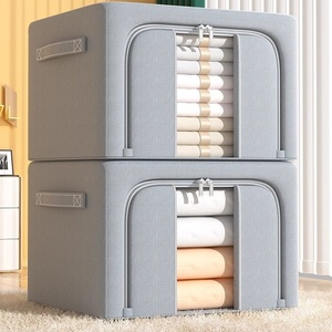 Foldable Steel Frame Fabric <strong>Storage</strong> <strong>Box</strong> Bedding <strong>Wardrobe</strong> Organizer Cheap Clothes Boxes Quilt Basket Functional Foldable Design - Product Image 6