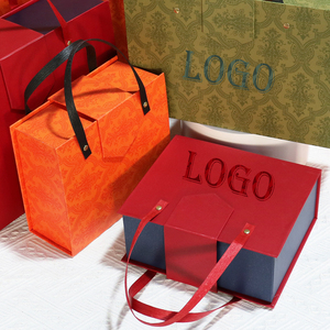 Custom Logo Embossed Handle <b>Eco</b>-Friendly Art Paper Rigid Box Sponge Lining for High Capacity Luxury Cosmetic Corporate Gifts - Product Image 6