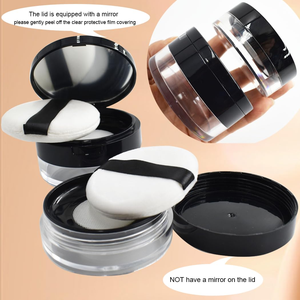 Mini Contenedor de Polvo Suelto con Espejo y Borla, Envase Cosmético a Prueba de Fugas, Estuche Portátil de Viaje para Polvo - Product Image 4