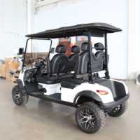 Voiture de golf électrique 4 places tout-en-un, style, vitesse, confort, avec moteur 5 kW, autonomie de 90 km, cadre en aluminium et porte-bagages arrière