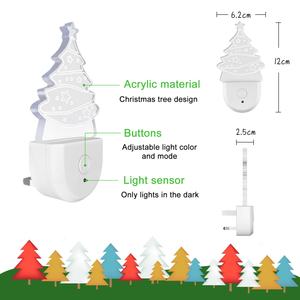 Veilleuse de Noël à brancher sur prise murale, effet 3D, panneau acrylique, lampe de nuit LED à économie d'énergie, décoration de maison pour les fêtes - Product Image 3