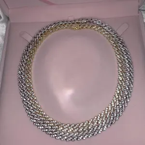 10mm iced out cz kubanischen halskette für frauen 5A zirkonia rock hiphop kette 15 "16" 18 "auf lager