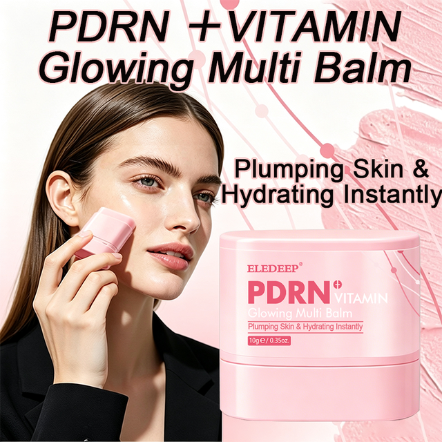 N PDRN & Vitamin E Multi Balm Stick for Face Hydrating Makeup Primer & Anti-Wrinkle Moisturizer, Portable Glow Balm for Dry Skin