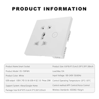 Prise intelligente BAOBEN WiFi, prise universelle Tuya EU UK QC3.0 USB Type-C, charge rapide, compatible avec Alexa Google Home