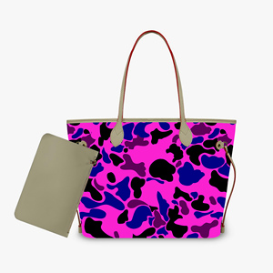 Borsa <span class=keywords><strong>a</strong></span> Spalla Personalizzata Grande Capacità da Donna, Stampa Camo Rosa, in Pelle PU, Set 2 Pezzi: Borsa <span class=keywords><strong>a</strong></span> Mano e <span class=keywords><strong>Portafoglio</strong></span> Cloud Camo - Product Image 2