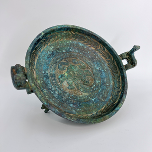 Ручки, мелководный горшок для бонсай с высокой культурной ценностью, античный бронзовый ученый со спиральным драконом для настольного дисплея - Product Image 6