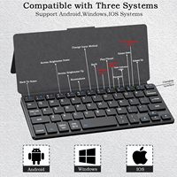 Keyboard Mini Ultra Ringan Portabel BT 2.4G Nirkabel Android iOS untuk Z Fold Stand Tata Letak US Touchpad