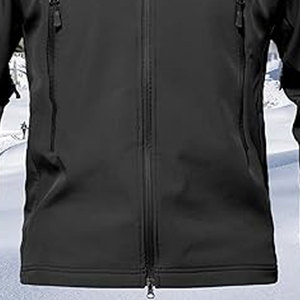 Wholesale <b>Men</b> Custom Softshell <b>Long</b> Sleeve Stand and Hooded Collar Winter Wear Softshell <b>Jacket</b> With Zipper Closure <b>Men</b> <b>Jacket</b> - Product Image 6