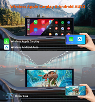 Carplay inalámbrico portátil de 10,25 pulgadas Android 14,0 4 + 64G/8 + 128GB Pantalla inteligente de coche universal con tarjeta BT TF Tarjeta SIM 3G/4G