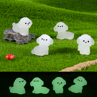 Figurines de chien Bichon Frisé miniatures en résine phosphorescente en gros pour maisons de poupées, jardins féériques et décorations d'intérieur