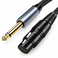 Câble audio 6,5 mm mâle vers XLR femelle 3 broches 2 m pour microphone, haut-parleur, mixeur, projecteur, caméra, studio et systèmes de sonorisation de scène