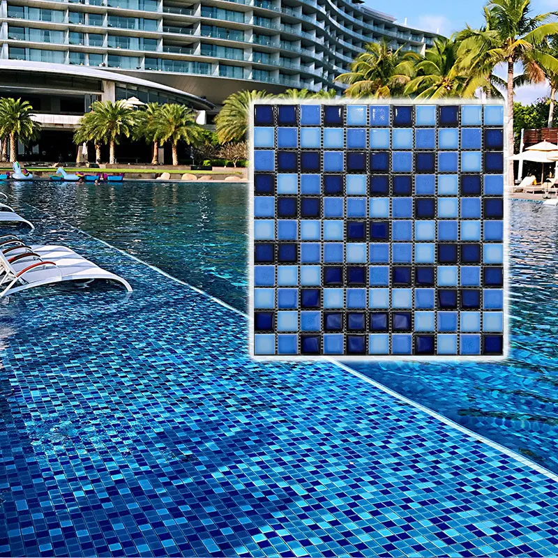 Zwembadtegels Ontwerpen Zwembaden Voor Decoratieve Kristalglas Mozaïektegel Voor Zwembad-Of Keukenwanddecoratie