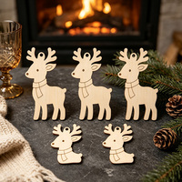 Chaussettes de Noël en bois gravées au laser personnalisées, rennes, décorations d'arbre, décorations de Noël et d'Halloween