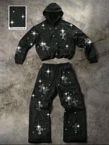 Conjunto de Sudadera con Capucha de Manga Larga y Pantalones con Cordón de 2 Piezas para Hombre Manfinity Streetrush con Logo Personalizado - Product Image 2