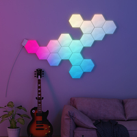 CL Lighting Proveedor de comercio electrónico Lámpara de pared extraíble inteligente creativa Quantum Modular Hexágono Geometría Empalme LED blanco Noche