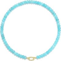 Collier ras du cou en pierre naturelle avec perles abacus, chaîne plaquée or, design de niche pour l'été et la plage, vente en gros pour femmes Woying