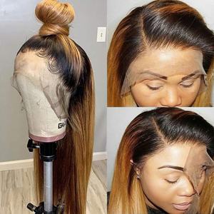 Msbeauty Raw Peruvian Virgin Straight Lace Frontal Closure Human Hair <b>Wig</b> Transparent Cheap Full Lace Front <b>Wig</b> for <b>Black</b> Women - Product Image 6