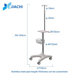 पहियों पंप के साथ अस्पताल के लिए बेहतर गुणवत्ता वाली ऊंचाई समायोज्य चिकित्सा जलसेक पोल - Product Image 2