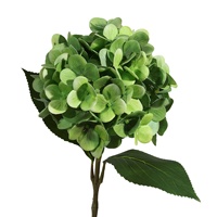 Bunga Hydrangea 3D Film Sutra Buatan 2 Daun Sentuhan Realistis untuk Dekorasi Pernikahan, Buket, Ruang Tamu dan Penggunaan Hotel