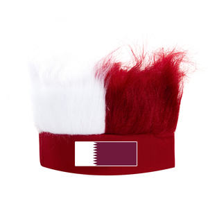 Nouveaux chapeaux de supporters de football avec perruque et bandeau, pour les 32 pays du Qatar, <span class=keywords><strong>France</strong></span>, Danemark, fans fous, perruques de supporters - Product Image 1