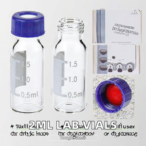 Frascos de Vidro Borossilicato de 2ml para <span class=keywords><strong>HPLC</strong></span> Sem Lavagem com Tampa de PP Transparente e Septo de PTFE/Silicone para Uso em Laboratório - Product Image 2