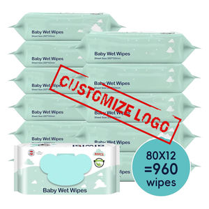 Lingettes nettoyantes domestiques sans alcool pour nouveau-nés Lingettes humides parfumées à base d'<span class=keywords><strong>eau</strong></span> pour <span class=keywords><strong>bébé</strong></span> Lingettes pour <span class=keywords><strong>bébé</strong></span> sensibles 80 pièces - Product Image 1