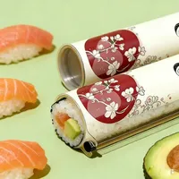 Pot à sushi jetable écologique en papier, conteneur à poussoir, tube d'emballage de sushi personnalisable, accessoire de préparation de sushi pour la restauration