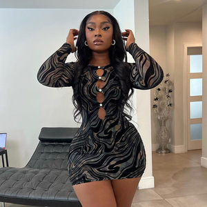 knee length dresses for ladies ins sexy hot girl u collar slim fit bottoming dress short sk  Negative  Apparel