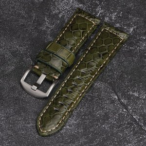 Bracelet de montre en cuir de python fait main de luxe 20-24 mm, bracelet de montre en cuir exotique <span class=keywords><strong>vintage</strong></span> pour homme - Product Image 6
