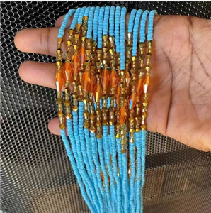 Catena di Perline da Vita in Vetro Cristallo Stile Bohemien di Lusso, Misura Grande, Perline Africane del Ghana da Donna, Vendita all'Ingrosso - Product Image 3