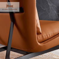 Fauteuil lounge en cuir véritable de luxe moderne haut de gamme, meuble d'appoint confortable pour salon, hôtel, appartement, usage de loisirs