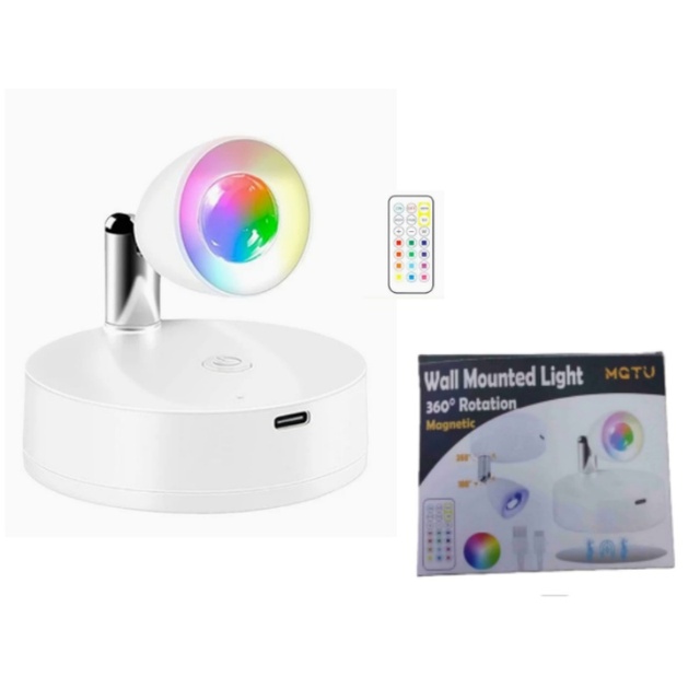 Magnetic LED Wall Picture Puck Lights Remote Control Dimmable Multi-Color Temperature Plastic Modern Design Bedroom Wall-mounted