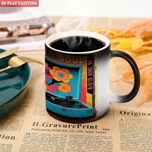 Tasse Magique Givrée 11oz en Céramique Noire à Changement de Couleur Activé par la Chaleur pour la Maison - Product Image 5