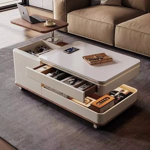 Modern <b>Coffee</b> <b>Table</b> With Storage Height Adjustable Movable Living Room Furniture Nordic Style <b>Small</b> Apartment Use - Product Image 3